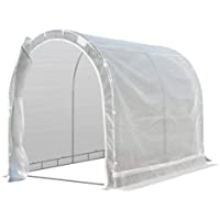 Outsunny Invernadero de Jardín 240x180x195 cm Caseta Tipo Túnel para Cultivo de Plantas Verduras con 2 Puertas…